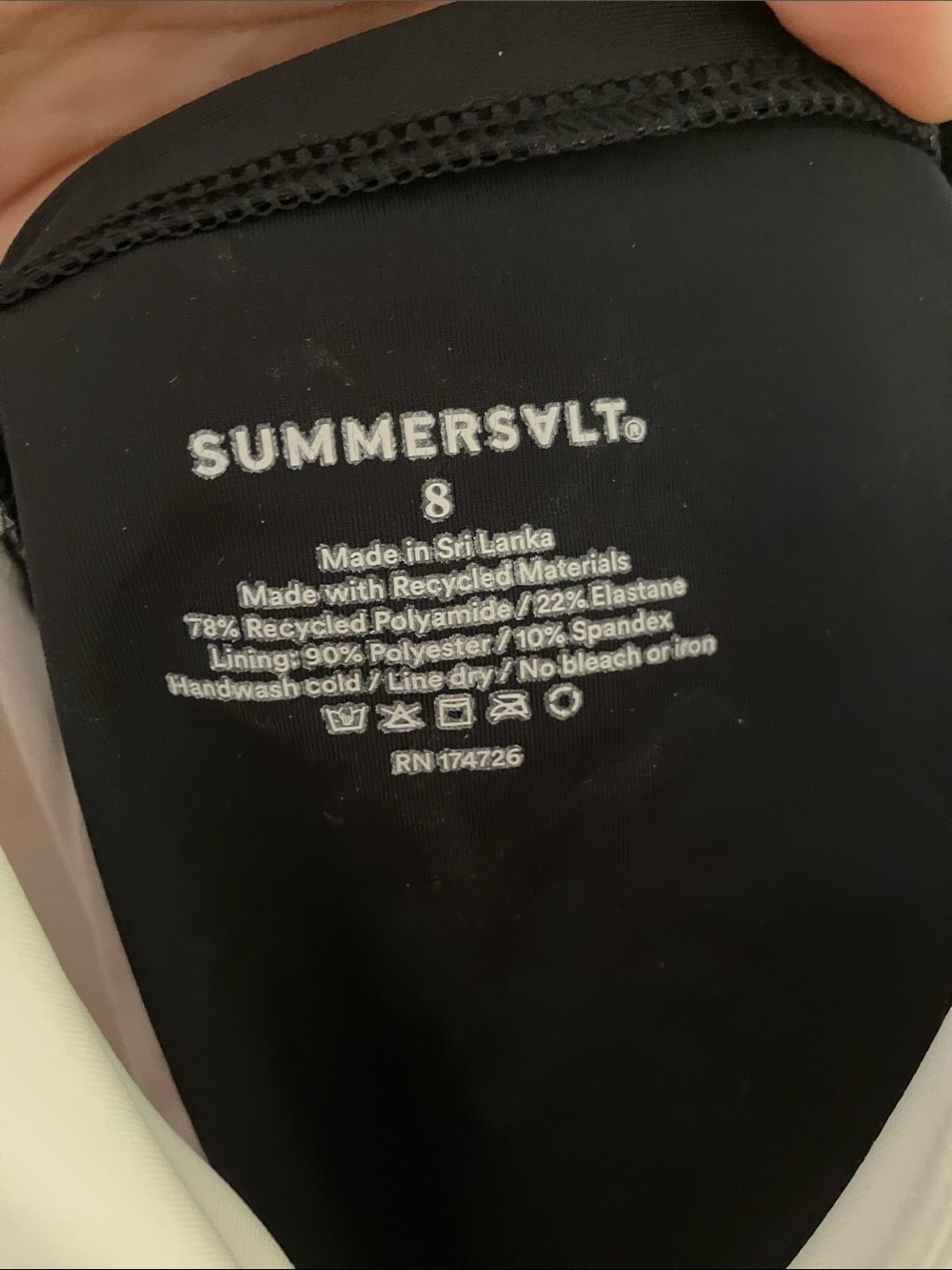 Summersalt Backflip Two Tone Black and White One Piece Tie Waist Swimsuit Size 8 - Picture 3 of 11